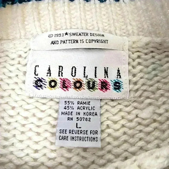 Vintage 1993 Crew Neck Chunky Knit Oversized Sweater - L - Picture 4 of 6